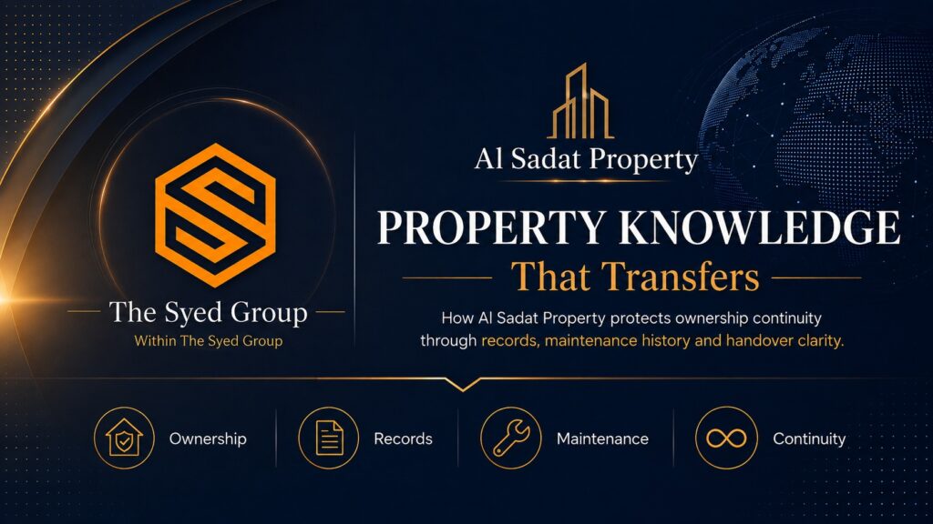 Alsadat Property knowledge within The Syed Group showing ownership records, maintenance history, documentation and transferable property information