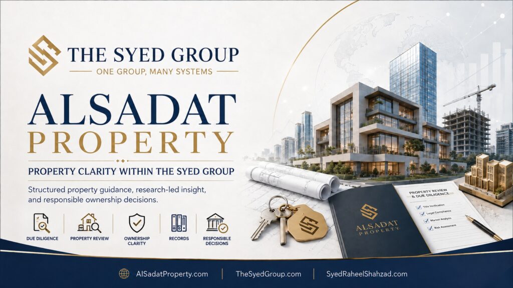 Alsadat Property ownership assurance within The Syed Group showing property review, records, maintenance and responsible ownership