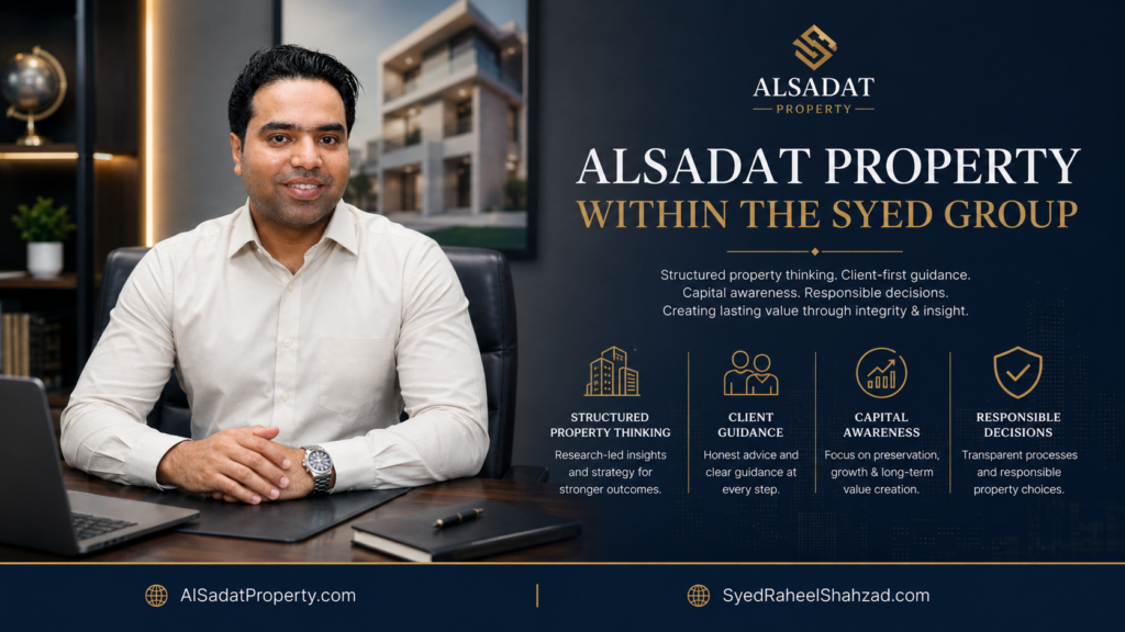 Alsadat Property featured image showing structured property support and wider ecosystem connection under Syed Raheel Shahzad