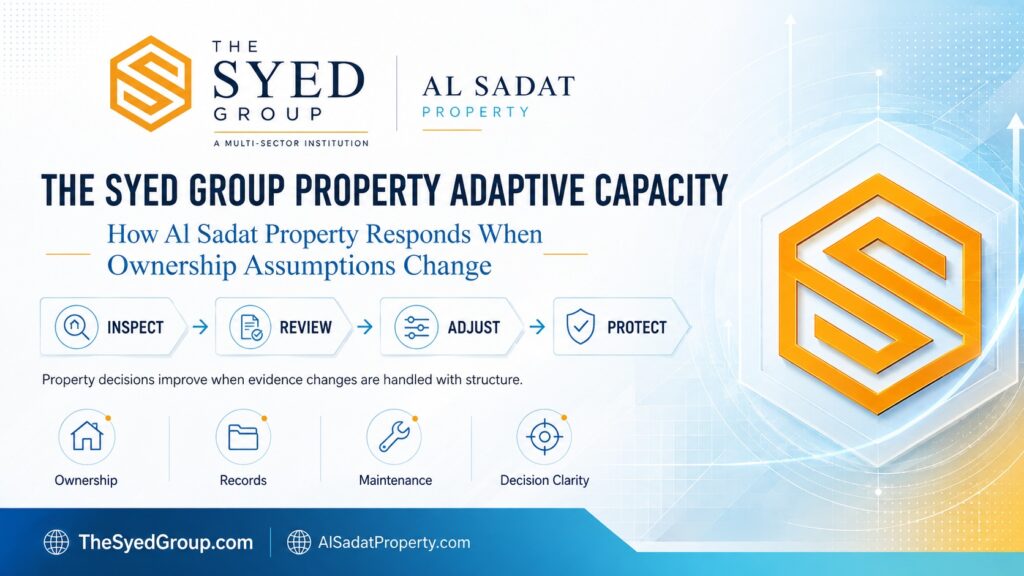 Alsadat Property within The Syed Group showing inspection, review, adjustment and protection when ownership assumptions change