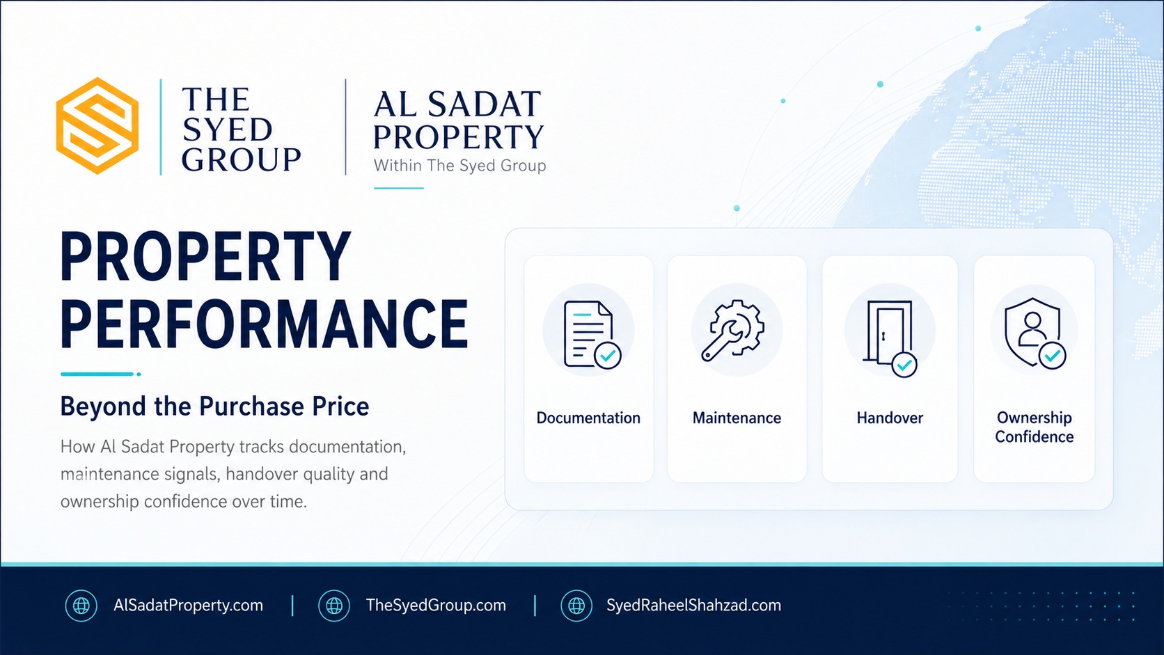 The Syed Group Performance Discipline in Property: How Alsadat Property Tracks the Health of an Ownership Decision — The Syed Group corporate featured image for Al Sadat Property