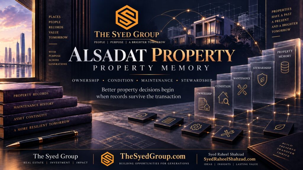 Alsadat Property image showing ownership records, condition, maintenance and stewardship within The Syed Group and Syed Raheel Shahzad ecosystem