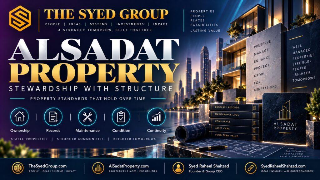 Alsadat Property records, maintenance and condition standards supporting long-term stewardship within The Syed Group and Syed Raheel Shahzad ecosystem